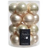 Christmas-Decorations 20 Weihnachtskugeln aus Glas 6 cm perle champagner opal / matt Weihnachtskugeln