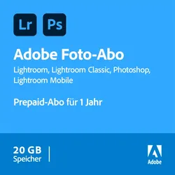 Adobe Creative Cloud foto-abo + 1000 GB Cloud-Speicher | 1 Jahr