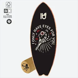 Balance Board Love – Surf Trainer mit Korkrolle SCHWARZ No Size