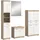WELLTIME Badmöbel-Set "Siena, 4 teilig, bestehend aus:", weiß (eiche sonoma hell nb, weiß hochglanz mdf tz), B:186cm H:191cm T:34cm, Holzwerkstoff, MDF, Kastenmöbel-Sets, Badmöbel-Set, Hochschrank, Waschbeckenunterschrank, Badspiegel, Midischrank