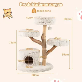 Costway Kratzbaum 102 cm Weiß