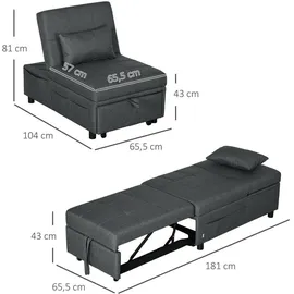 Homcom Schlafsessel, Polyester, Schaumstoff