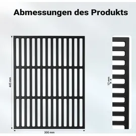 Wiltec Grillrost 30 x 44,5 cm Gusseisen matt emailliert