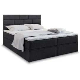 masseno Boxbett mit Bettkasten und 2 Schubladen ¦ schwarz ¦ Maße (cm): B: 140 H: 98