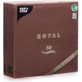 Papstar 10821 50 Servietten "Royal Collection" 1/4-Falz 40 x 40 cm, braun