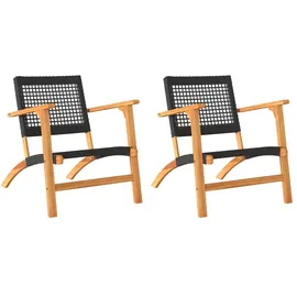 vidaXL Gartenstuhl 2 Stk. 33 x 0 x 0 cm schwarz