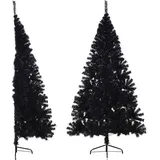 vidaXL Künstlicher Halb-Weihnachtsbaum Schwarz 180 cm