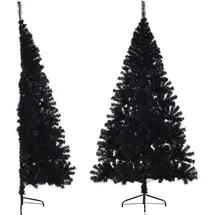 vidaXL Künstlicher Halb-Weihnachtsbaum Schwarz 180 cm