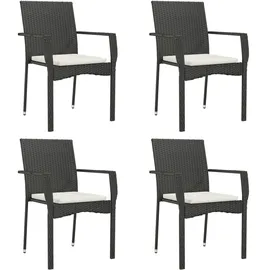 vidaXL Polyrattan Garten-Essgruppe 5-tlg. schwarz inkl. Kissen 3184976