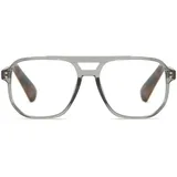 MAGIMODAC Herren Blaulichtfilter Lesebrillen Anti Blaues Licht Rechteckige Lesebrille Federscharnier Vintage Damen Computer-Lesebrille mit Doppelsteg (Transparentes Grau, 3.5, Dioptrien)
