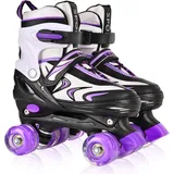 DUZSKJ Verstellbare Einstellbare Kinder Rollschuhe für Jungen Mädchen Kinder Anfänger, 4 Größen Rollschuhe für Kleinkind kleine/große Kinder