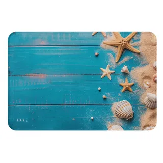 Mexpekil Antirutschmatte Badematte, 40 x 60 cm, Holzmuschel-Badezimmermatte, Mikrofaser, Rutschfeste Bodenmatte für Badezimmer, Küche, Dusche, Schlafzimmer, Tür