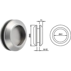 Glastür-Muschelgriff Serie 5250 -  Leichtmetall / silberfarbig eloxiert