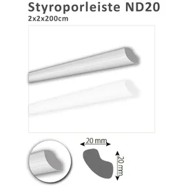 MDEKOR 40 Meter Deckenleisten XPS Abschlussleiste 20x20mm Styroporleiste ND20
