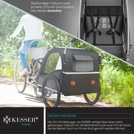 Kesser Kinderanhänger Sport-RX 2 in 1 Joggerfunktion shwarz