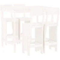 vidaXL 5-tlg. Gartenbar-Set Weiß Massivholz Kiefer - Weiß
