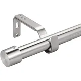 Eson Home Gardinenstangen für Fenster, 28 bis 56 Zoll, 2,5 cm Durchmesser, Spleißen Gardinenstangen-Set, Edelstahl, robuste Gardinenstangen mit verstellbaren Halterungen für Schlafzimmer, Wohnzimmer,