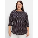 sheego 3/4-Arm-Shirt in tiefblau-gemustert | Gr.: 44-46