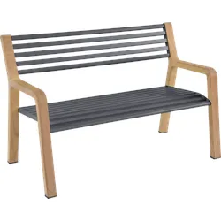 Fermob SOMERSET Bank Aluminium/Teak 122x62x82 cm - Braun