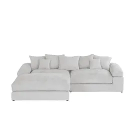Smart Eckcouch Stoff 2-Sitzer Grau