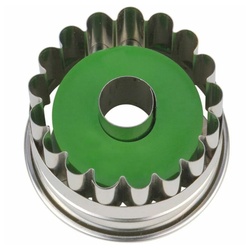 STÄDTER Ausstechform Linzer mit Auswerfer Welser-Ringerl Ø 4.8 cm, Edelstahl silberfarben
