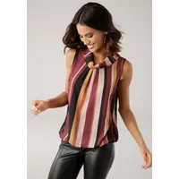 LAURA SCOTT Blusentop mit verschiedenen Designs Gr. 46, bordeaux-gestreift,