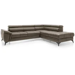 Ecksofa Mocca Leder Toffee