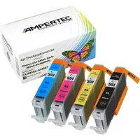 Ampertec 4 Kompatible Tinten ersetzt Canon CLI-551XL Multipack KCMY