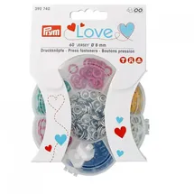 Prym 390740 Love Druckknöpfe Jersey Box, 60 Stück, Ø 8 mm, 6 Farben, Messing