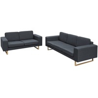vidaXL 2-Sitzer und 3-Sitzer Sofa Set Dunkelgrau