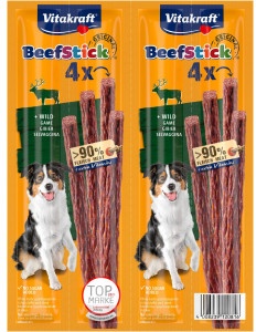 Vitakraft Beefstick met wild hondensnack (4 st.)  3 verpakkingen