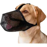 Mesh Hundemaulkorb,Maulkorb für Hunde,Atmungsaktiver Maulkorb für Hunde,Maulkorb für Hunde mit abgerundetem Mesh,Verstellbarer Atmungsaktiver Mesh Maulkorb(schwarz)