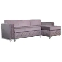 Xlmoebel Ecksofa Eckcouch Samt Schlafcouch Luxusmöbel Wohnlandschaft Sofa L-Form, 2 Teile, Hergestellt in Europa rosa