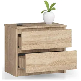milord furniture Kommode K60 mit 2 Schubladen 60 x 55 x 40 cm Braun