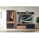 Innostyle Wohnwand Wohnzimmerschrank PABLO Artisan Eiche und Graphit 3-teilig