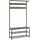 Vicco Garderobe Fyrk, 100 x 190 cm, Eiche Schwarz, Ablage, Bank & Kleiderhaken,