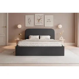 Selsey Polsterbett 140x200 mit Bettkasten, Bouclé, graphit -
