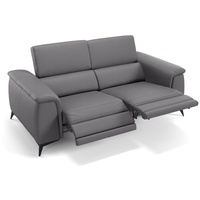 Sofanella 2-Sitzer Sofanella 2-Sitzer LIVORNO Ledersofa Relaxsofa Leder in Grau grau