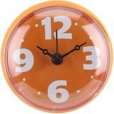 YUMILI Wanduhr, wasserdichte Saugwand, Fensterspiegel, Badezimmeruhr, Bad-Dusche-Uhr, Badezimmerzubehör(Orange)