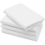 ZOLLNER Handtuch/Geschirrtuch 4er-Set, 50x100cm, 100% Baumwolle, weiß