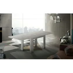 Dmora Ausziehbarer Esstisch Otto, Hilfsküchenkonsole, ausziehbarer Tisch, 100 % Made in Italy, cm 90x90h75, Grau