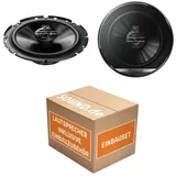 JUST SOUND best choice for caraudio Lautsprecher Boxen Pioneer TS-G1730F - 16,5cm 3-Wege Koax Paar PKW 300WATT Koaxiallautsprecher Auto Einbausatz - Einbauset passend für VW Fox Fron...