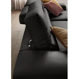 W.Schillig Eckcouch Leder 3-Sitzer Schwarz
