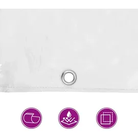 vidaXL Transparente Plane mit Ösen 5x6 m PVC