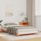 vidaXL Bodenbettgestell 100 x 200 cm Wachsbraun
