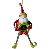 ecoSoul Weihnachtsmann Gabenträger Weihnachten Baumschmuck Figur Deko Hänger Christbaumschmuck 16 cm (rot mit Kranz)