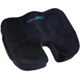 Relaxdays ergonomisches Sitzkissen, Memory Foam mit Gel, Büro, Auto, Rollstuhl, druckentlastendes Stuhlkissen, schwarz