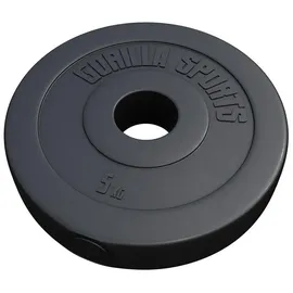 Gorilla Sports Hantelscheibe 5 kg Hantelscheibe schwarz