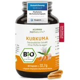 Stärkste Bio-Kurkuma-Kapseln | ca. 15.000 mg Kurkuma Pulver pro Tagesdosis | höchster Curcumin Gehalt | 40-fach bioverfügbar | ohne Pfeffer | Curcuma Kapseln hochdosiert | vegan & hochbekömmlich