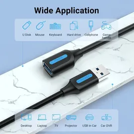 Vention USB-A auf USB-A 0,5 m Schwarz